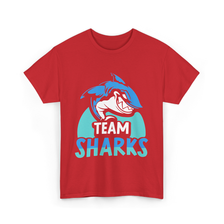 Team Sharks Shark Lover T-Shirt - Red