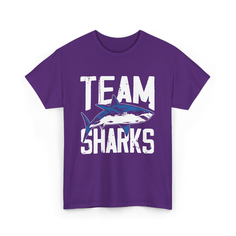 Team Sharks Shark Lover T-Shirt - Purple