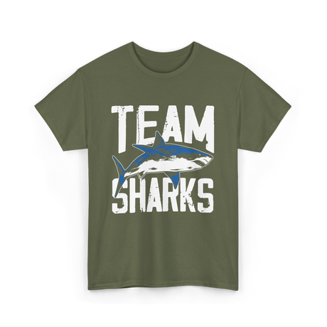 Team Sharks Shark Lover T-Shirt - Military Green