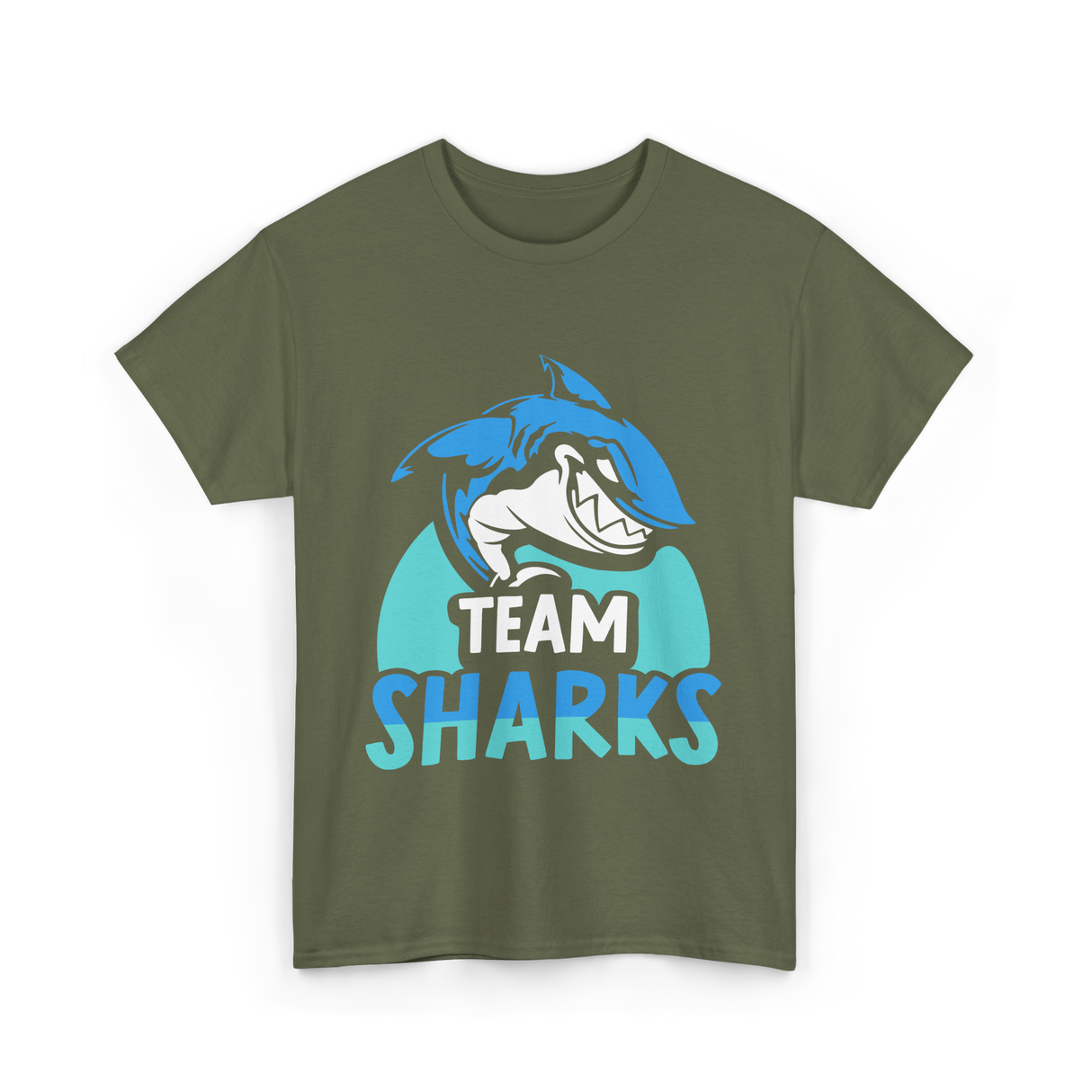 Team Sharks Shark Lover T-Shirt - Military Green