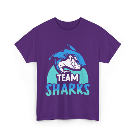 Team Sharks Shark Lover T-Shirt - Purple