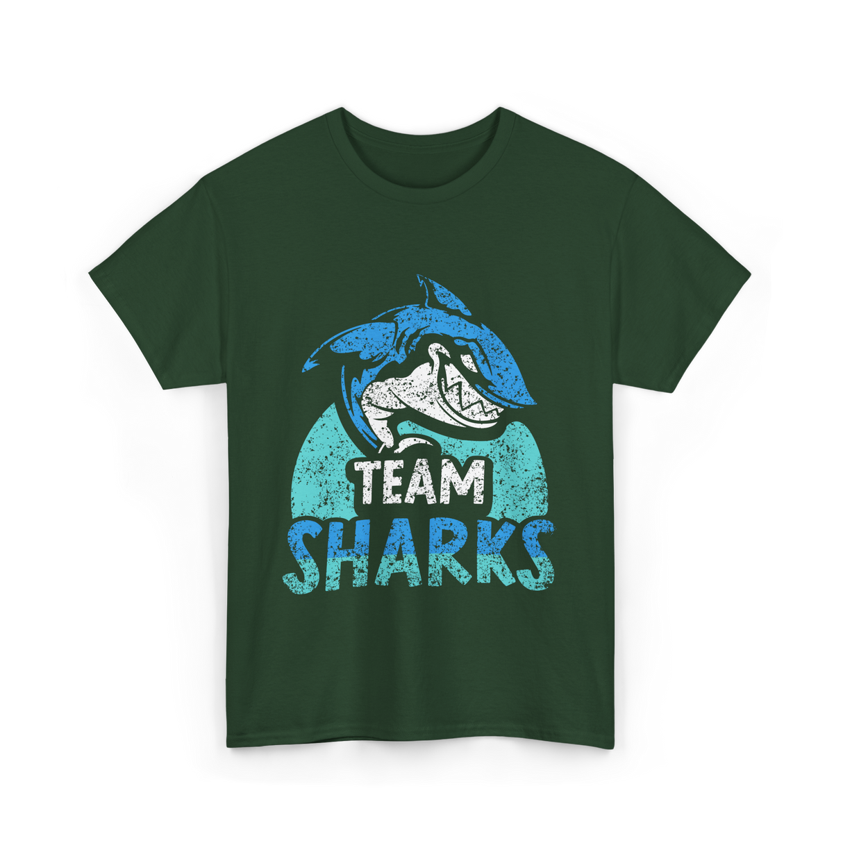 Team Sharks Shark Lovers Sharks T-Shirt - Forest Green