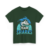 Team Sharks Shark Lovers Sharks T-Shirt - Forest Green