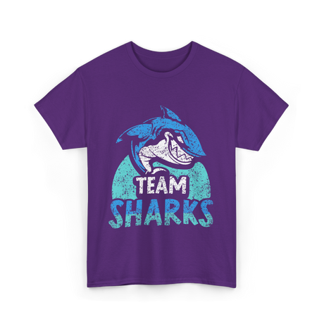 Team Sharks Shark Lovers Sharks T-Shirt - Purple