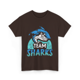 Team Sharks Shark Lovers Sharks T-Shirt - Dark Chocolate