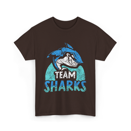 Team Sharks Shark Lovers Sharks T-Shirt - Dark Chocolate