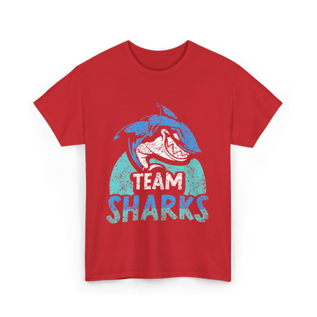 Team Sharks Shark Lovers Sharks T-Shirt - Red