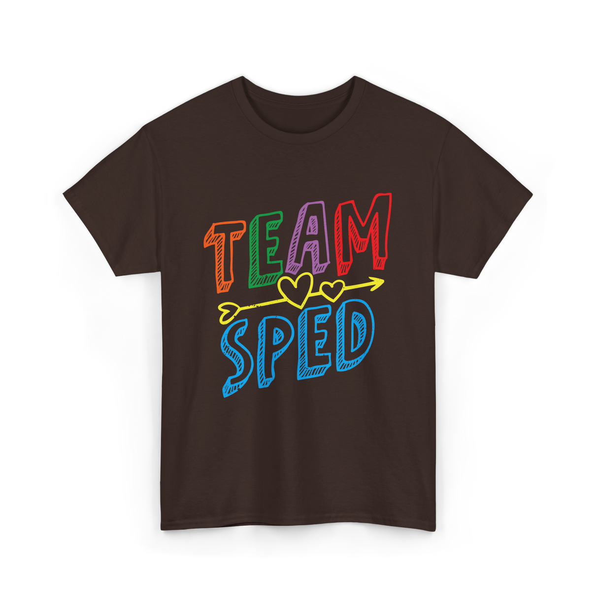 Team Sped Awareness Special Education T-Shirt - Dark Chocolate