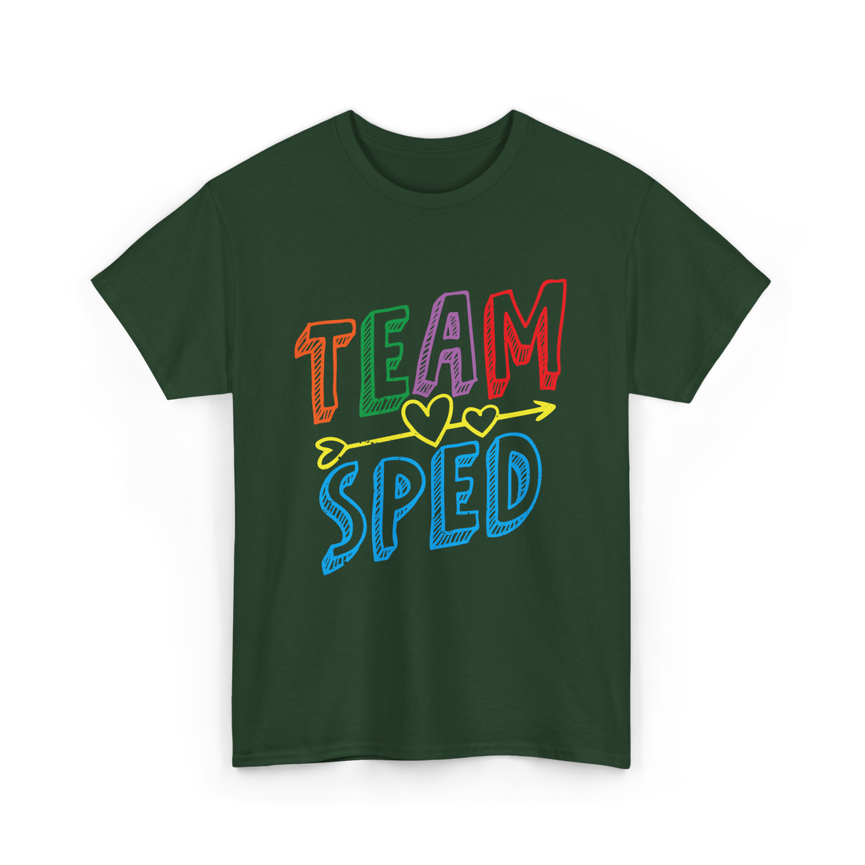 Team Sped Awareness Special Education T-Shirt - Forest Green