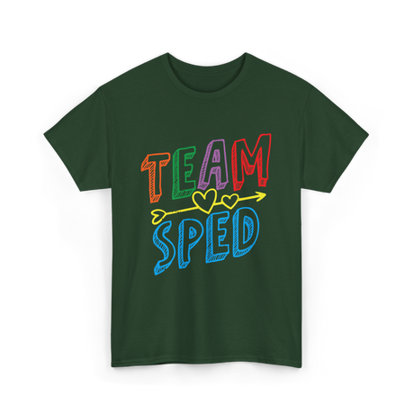 Team Sped Awareness Special Education T-Shirt - Forest Green