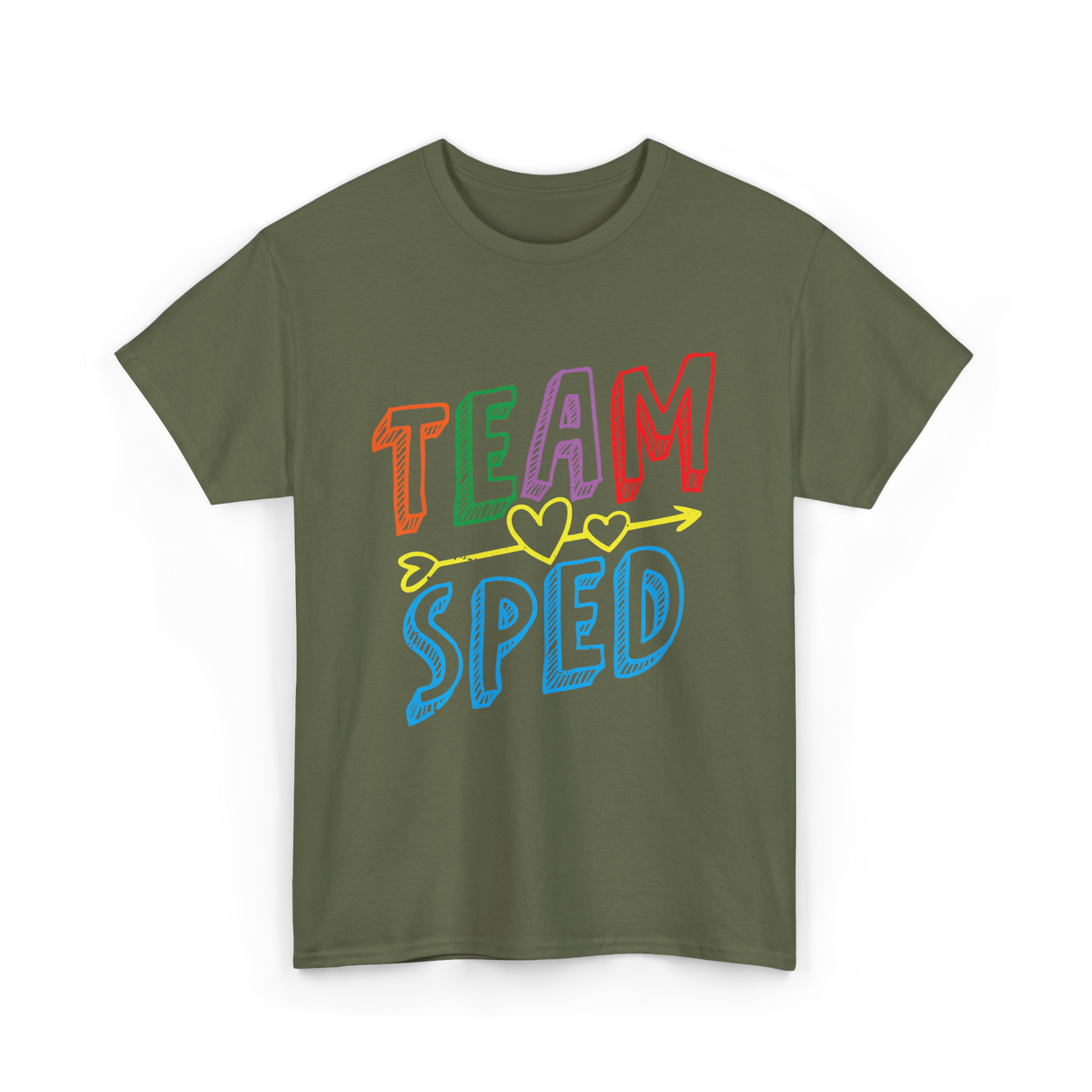 Team Sped Awareness Special Education T-Shirt - Military Green