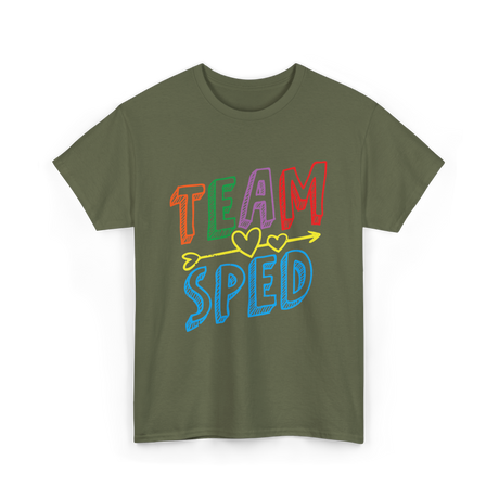 Team Sped Awareness Special Education T-Shirt - Military Green