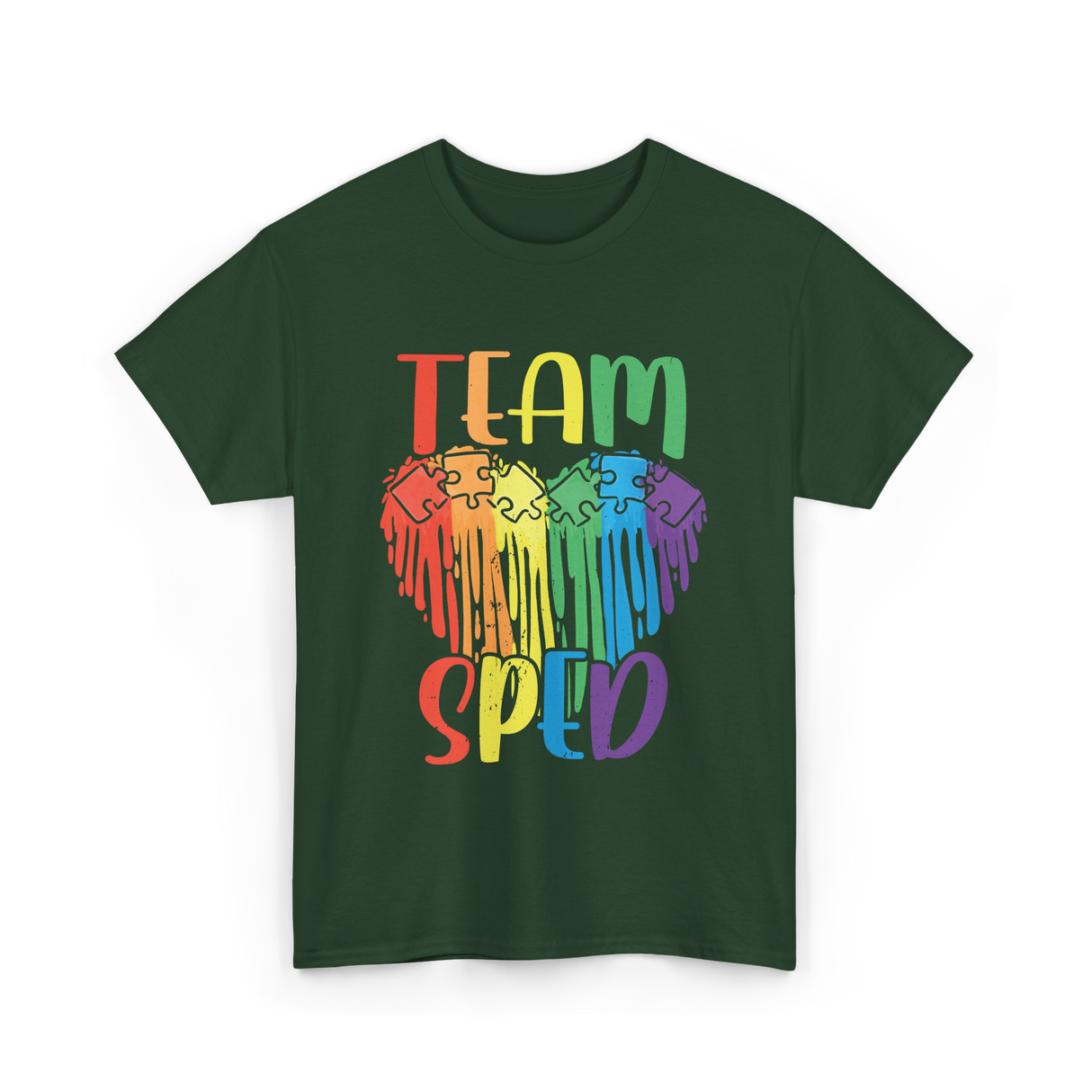 Team Sped Special Education Awareness T-Shirt - Forest Green