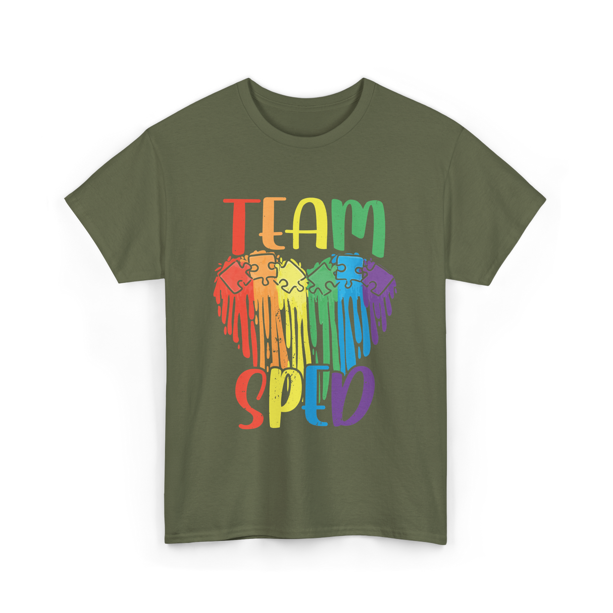 Team Sped Special Education Awareness T-Shirt - Military Green