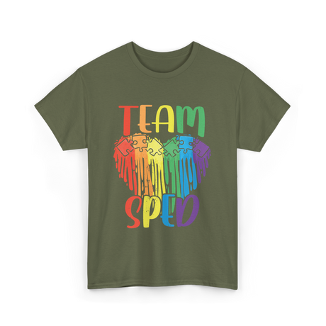 Team Sped Special Education Awareness T-Shirt - Military Green