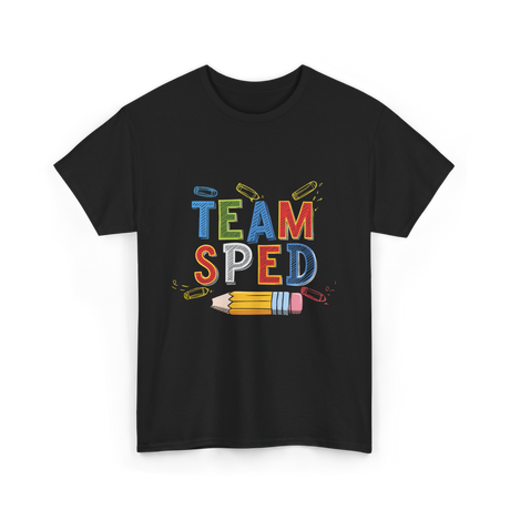 Team Sped Special Education Support T-Shirt - Black