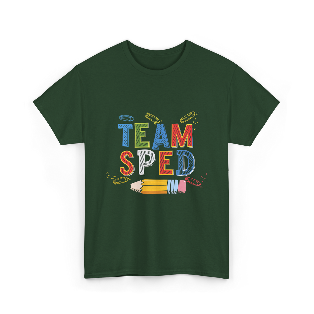 Team Sped Special Education Support T-Shirt - Forest Green