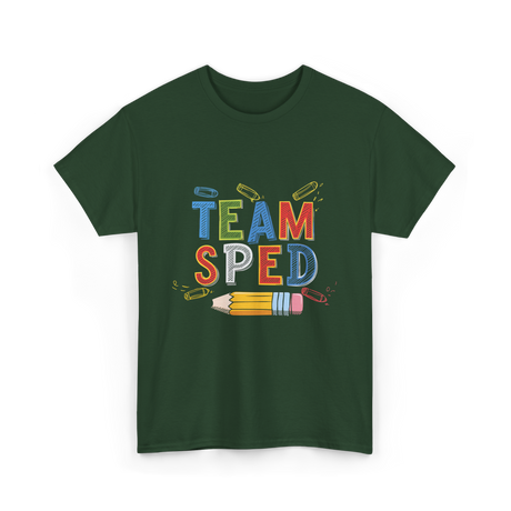 Team Sped Special Education Support T-Shirt - Forest Green