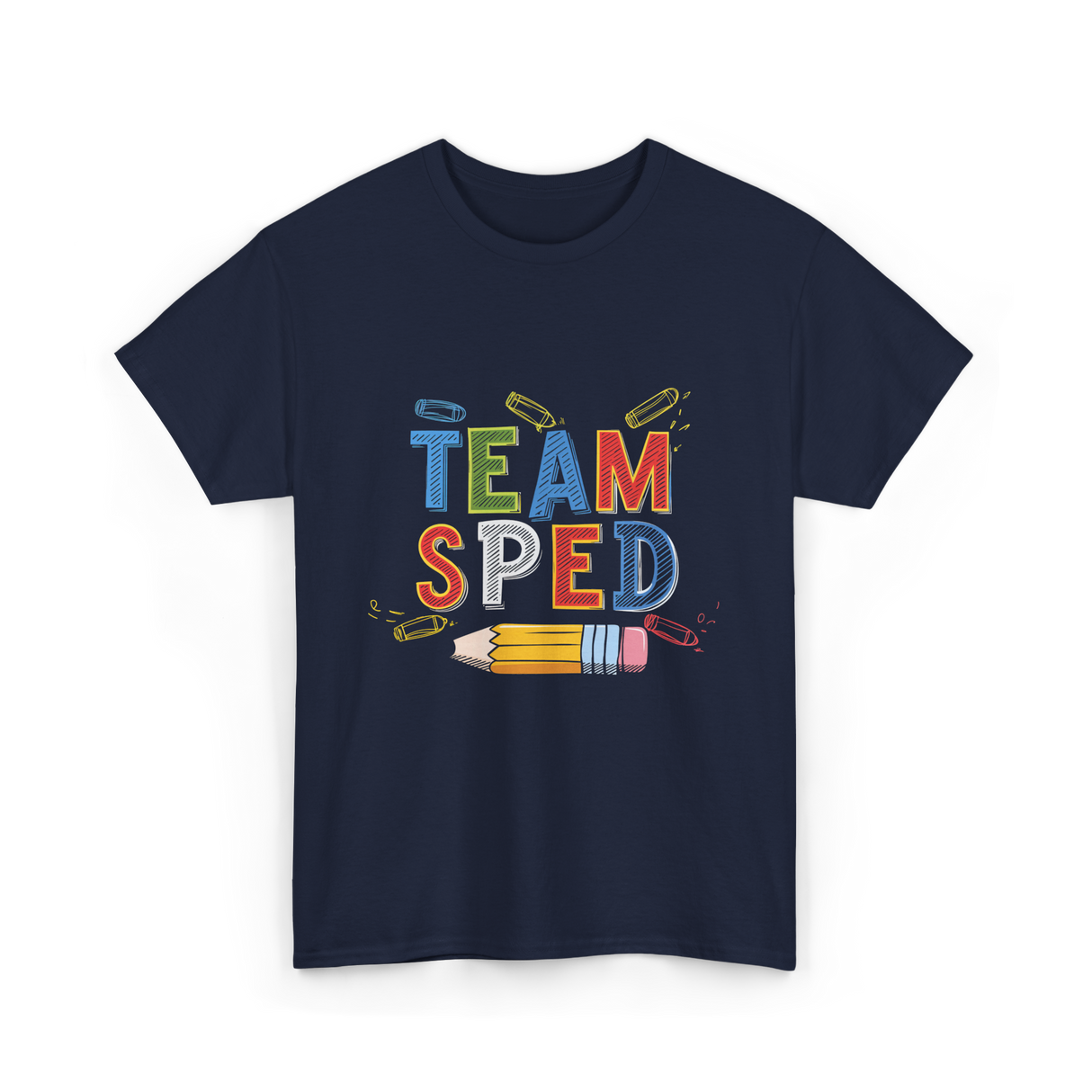 Team Sped Special Education Support T-Shirt - Navy