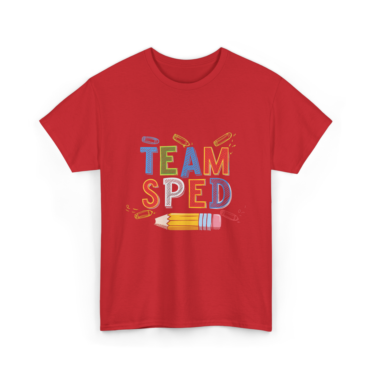 Team Sped Special Education Support T-Shirt - Red