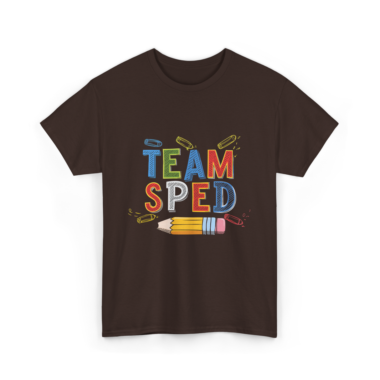 Team Sped Special Education Support T-Shirt - Dark Chocolate