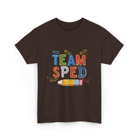 Team Sped Special Education Support T-Shirt - Dark Chocolate