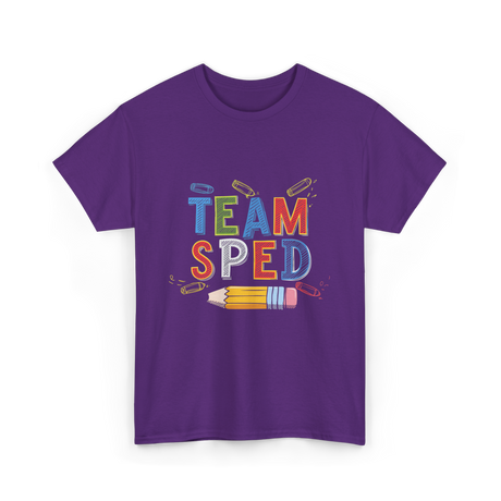 Team Sped Special Education Support T-Shirt - Purple