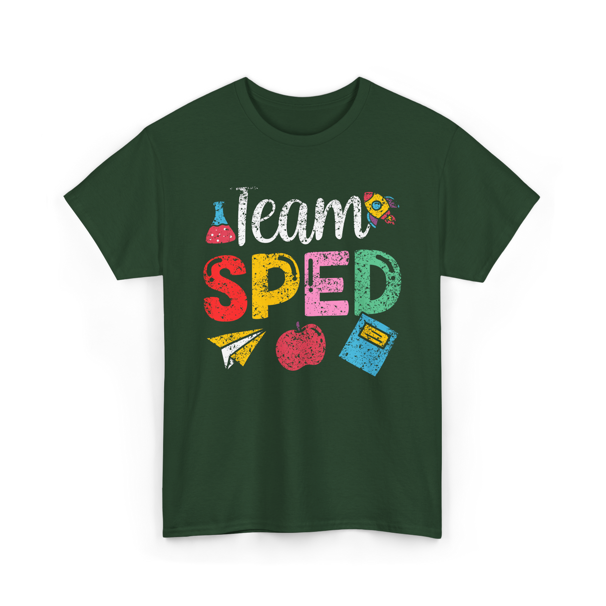 Team Sped Special Education Teacher T-Shirt - Forest Green