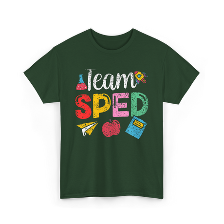 Team Sped Special Education Teacher T-Shirt - Forest Green