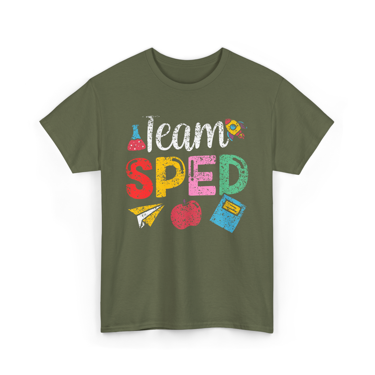 Team Sped Special Education Teacher T-Shirt - Military Green