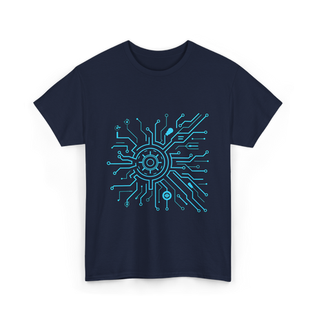 Tech Circuit Design Tech Enthusiast T-Shirt - Navy