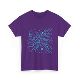 Tech Circuit Design Tech Enthusiast T-Shirt - Purple