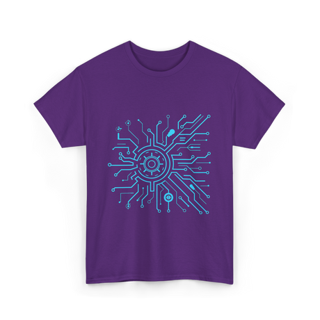 Tech Circuit Design Tech Enthusiast T-Shirt - Purple