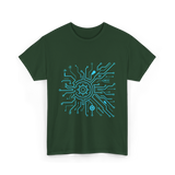 Tech Circuit Design Tech Enthusiast T-Shirt - Forest Green