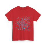 Tech Circuit Design Tech Enthusiast T-Shirt - Red