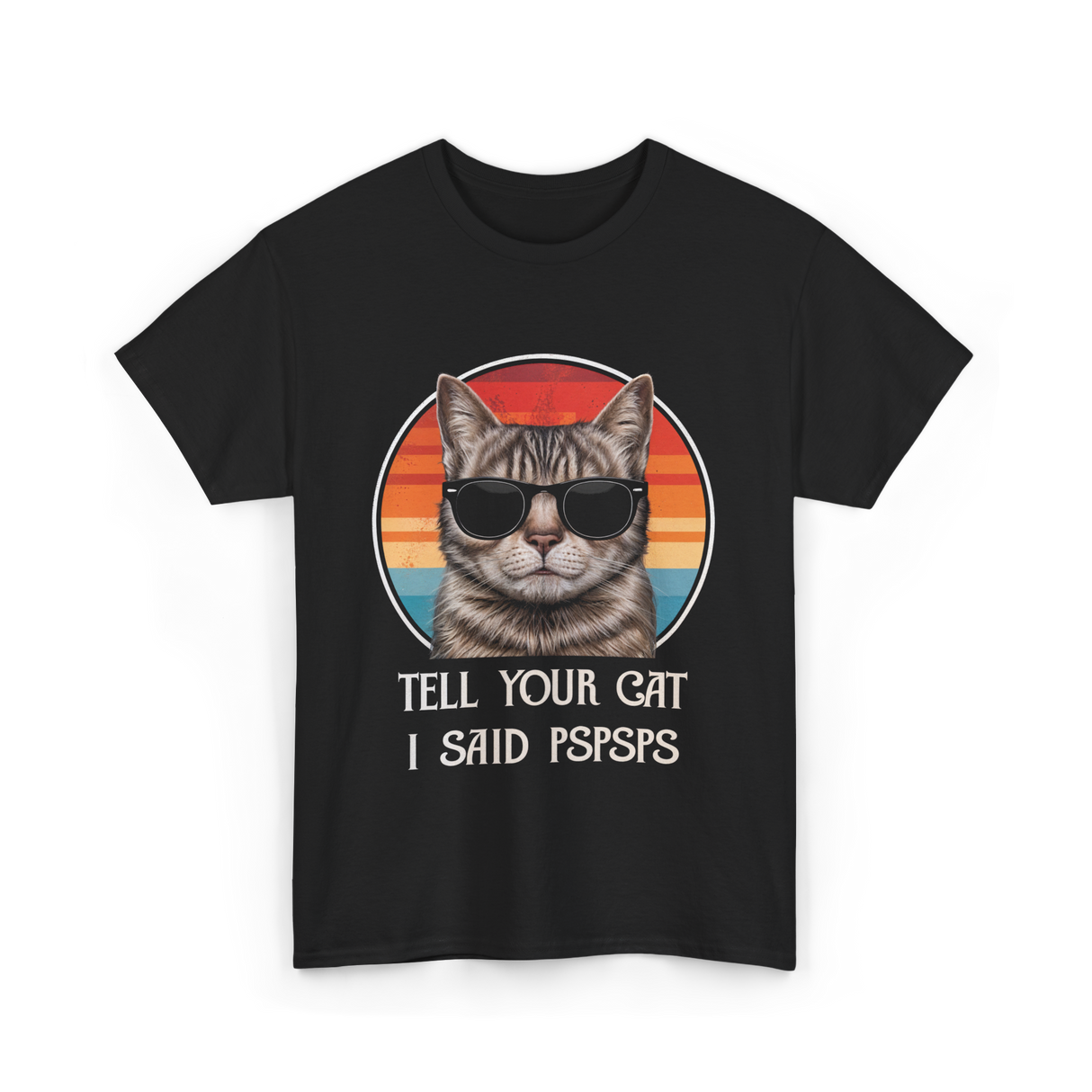 Tell Your Cat I Said Cat Vintage T-Shirt - Black