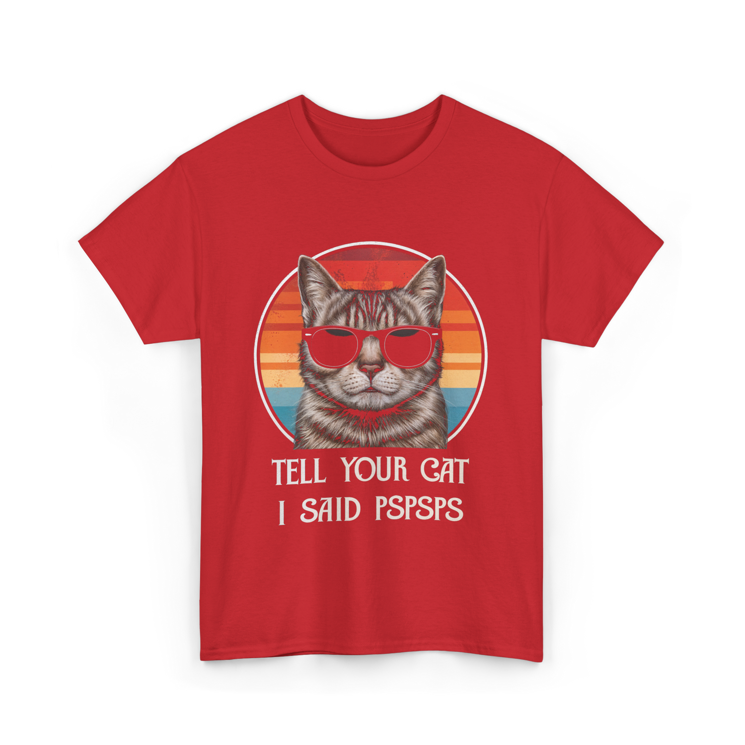 Tell Your Cat I Said Cat Vintage T-Shirt - Red