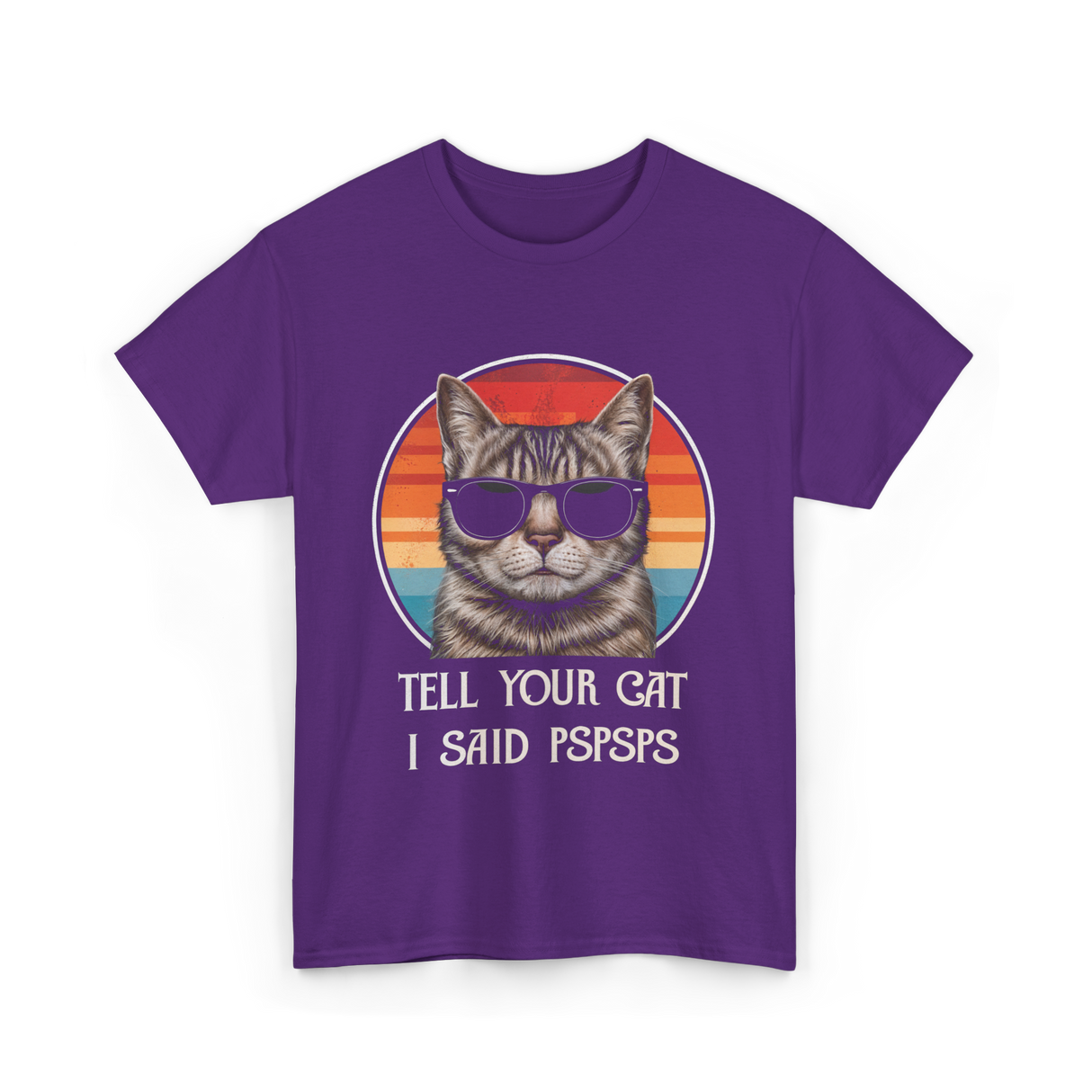 Tell Your Cat I Said Cat Vintage T-Shirt - Purple