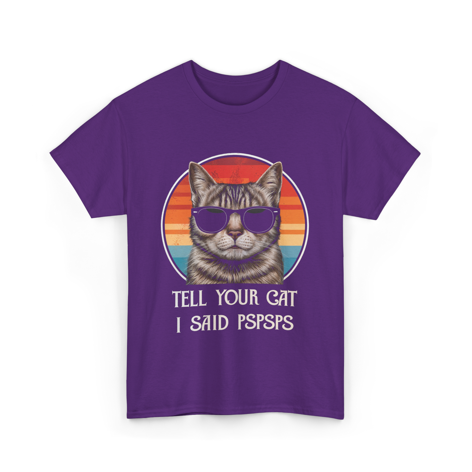 Tell Your Cat I Said Cat Vintage T-Shirt - Purple
