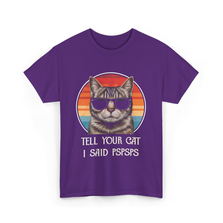 Tell Your Cat I Said Cat Vintage T-Shirt - Purple