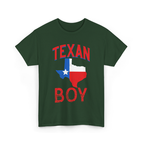 Texan Boy Texas State Pride T-Shirt - Forest Green