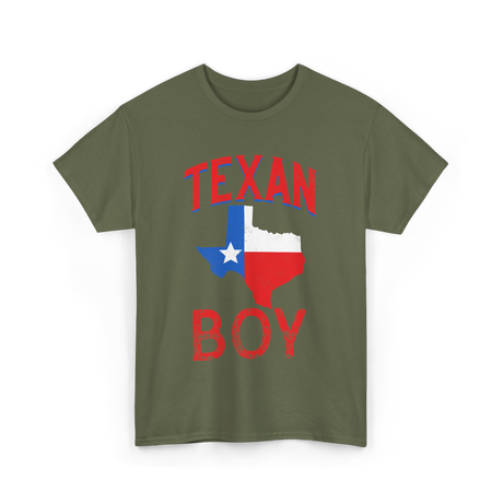 Texan Boy Texas State Pride T-Shirt - Military Green