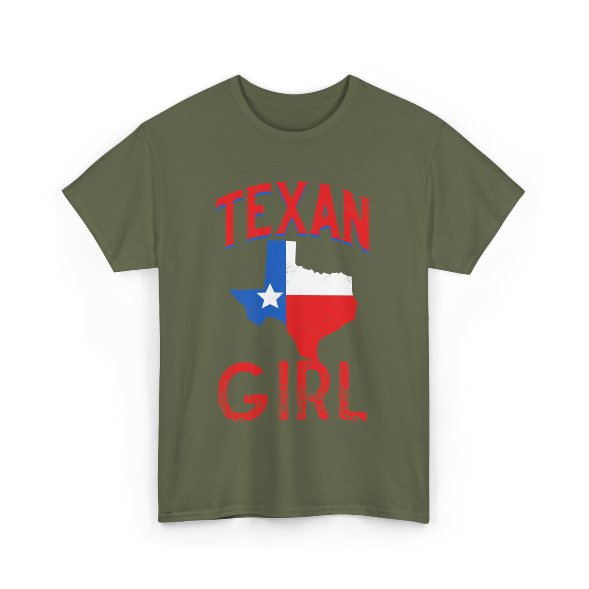 Texan Girl Proud Texas T-Shirt - Military Green