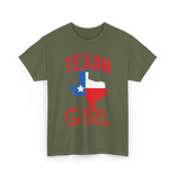 Texan Girl Proud Texas T-Shirt - Military Green