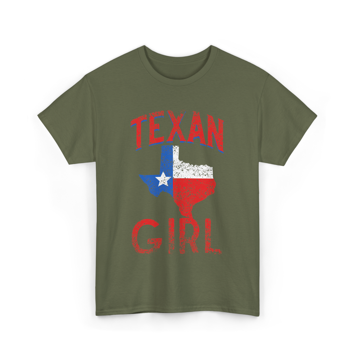 Texan Girl Texas Pride T-Shirt - Military Green