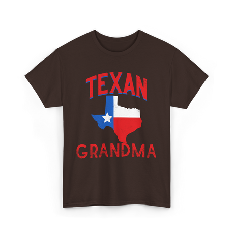 Texan Grandma Texas Flag Grandmother T-Shirt - Dark Chocolate