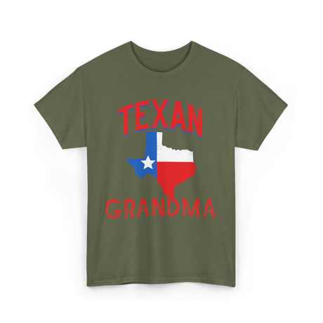 Texan Grandma Texas Flag Grandmother T-Shirt - Military Green