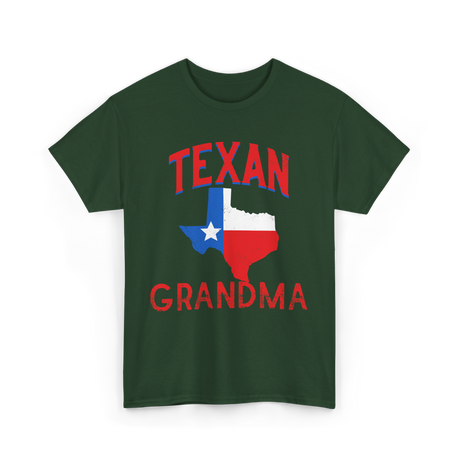 Texan Grandma Texas Flag Grandmother T-Shirt - Forest Green