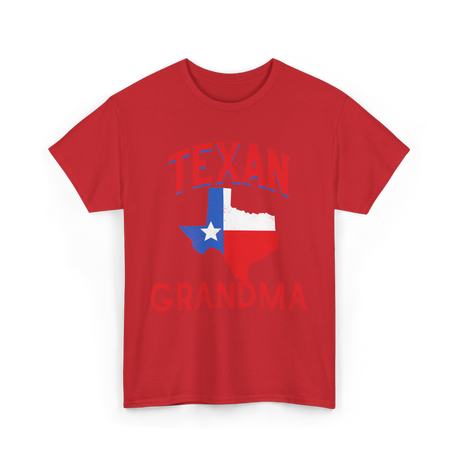 Texan Grandma Texas Flag Grandmother T-Shirt - Red