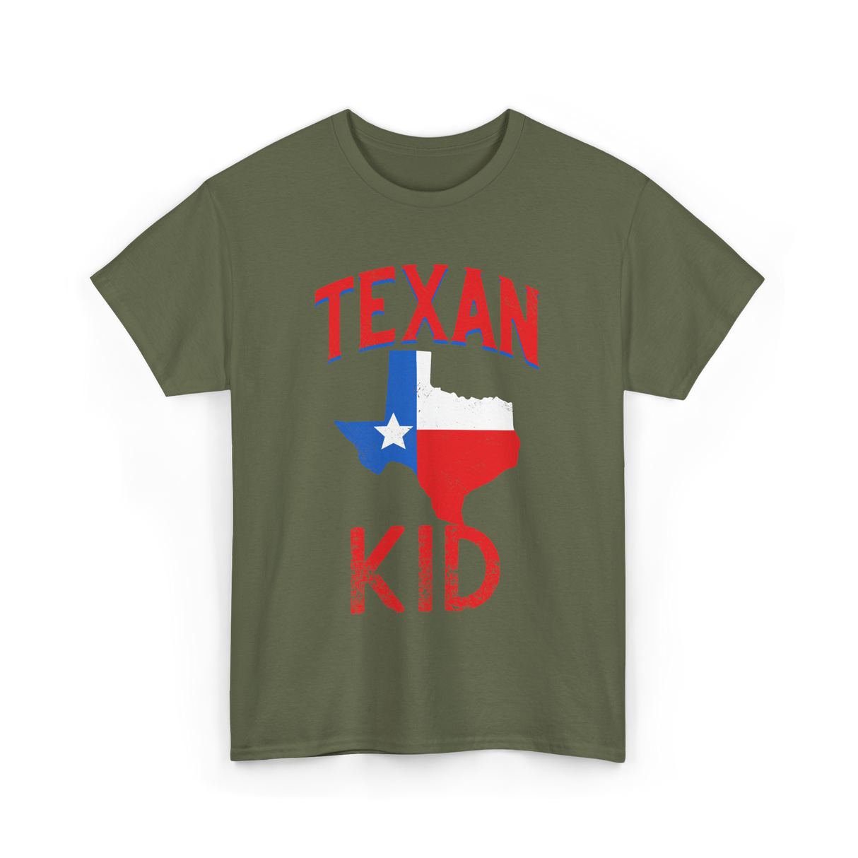 Texan Kid Texas Pride T-Shirt - Military Green